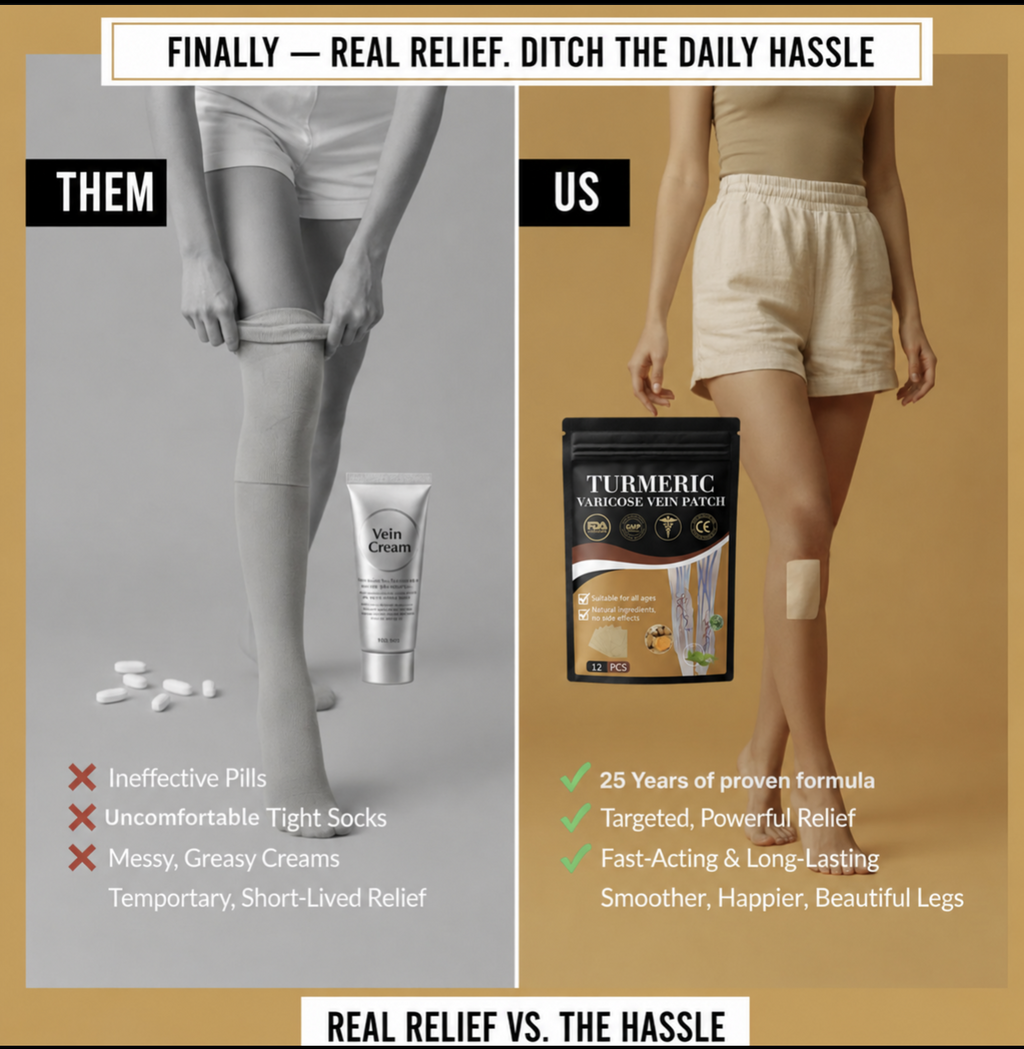 Turmeric Varicose Vein Patches | Natural Herbal Therapy for Swelling, Fatigue & Vein Health
